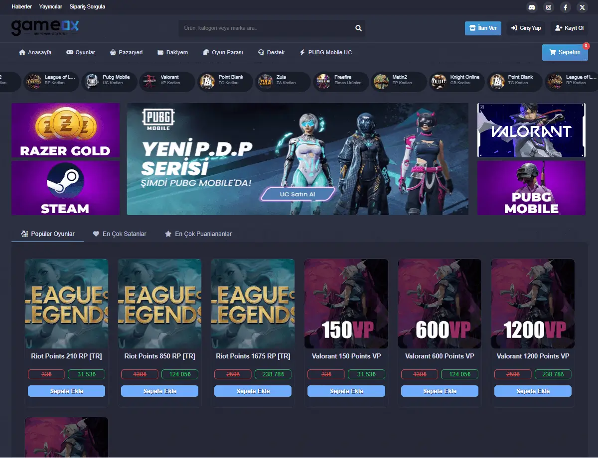 GameOx E-Pin Scripti